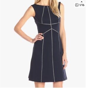 Calvin Klein Navy Mini Dress with Stitch Detail